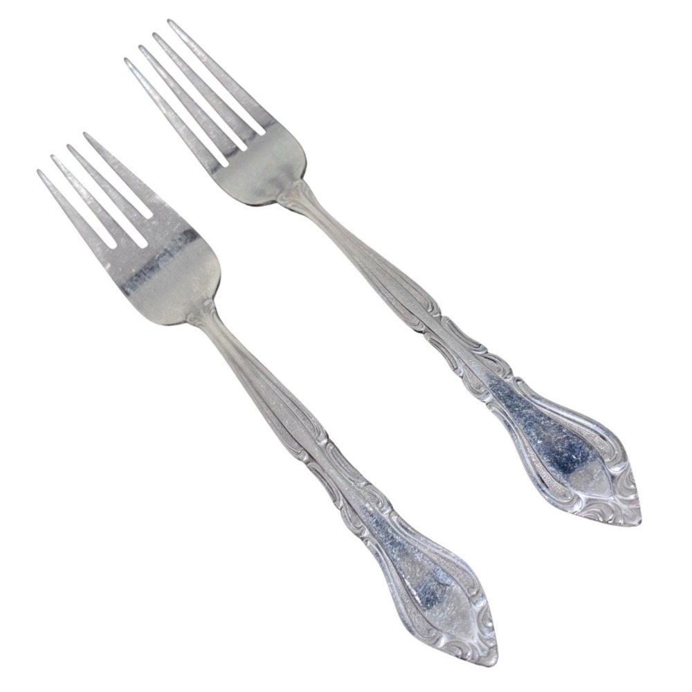 Rogers Stainless Korea Silverware Salad Fork, Dinner Fork,‎ Set of 2 | Flatware